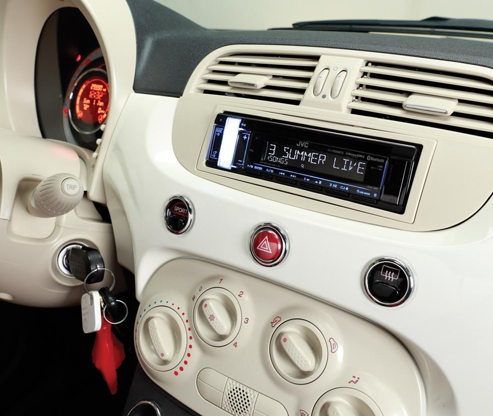 The JVC KD-R988BTS CD receiver looks great after being installed with the dash kit Crutchfield supplied.